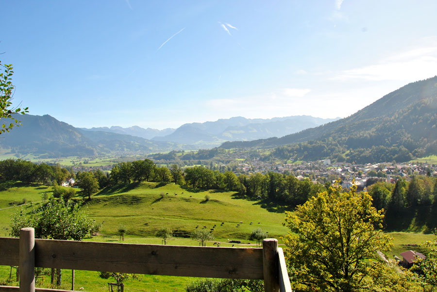 Ausblick auf die Allgäuer Hochalpen